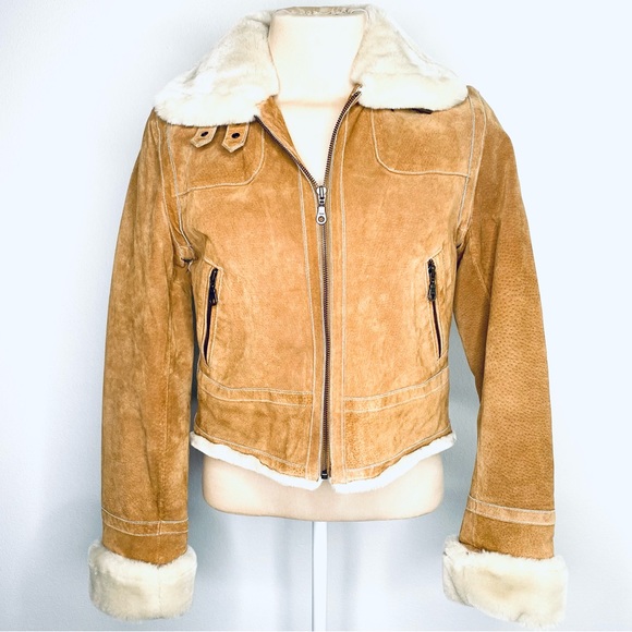 Wilsons Leather Jackets & Blazers - FREE PEOPLE Wilson’s Leather Penney Lane choker collar bomber jacket brown S